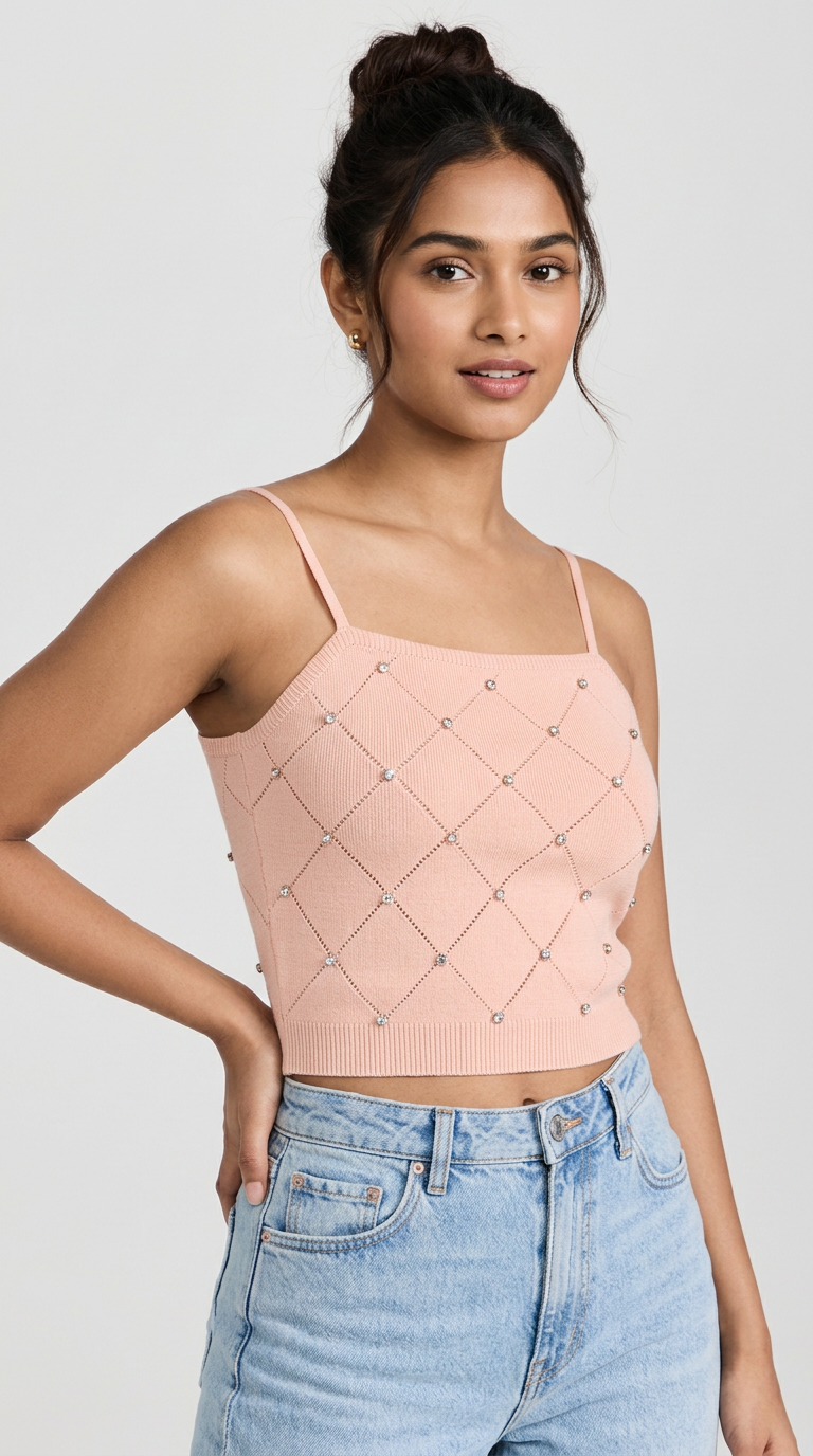 Embellished Knit Crop Top view 5