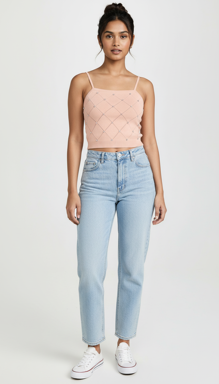 Embellished Knit Crop Top view 3