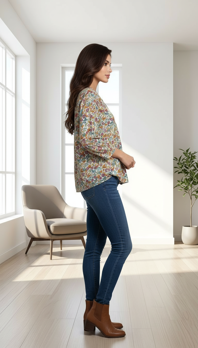 Floral Printed Colorful Top view 4