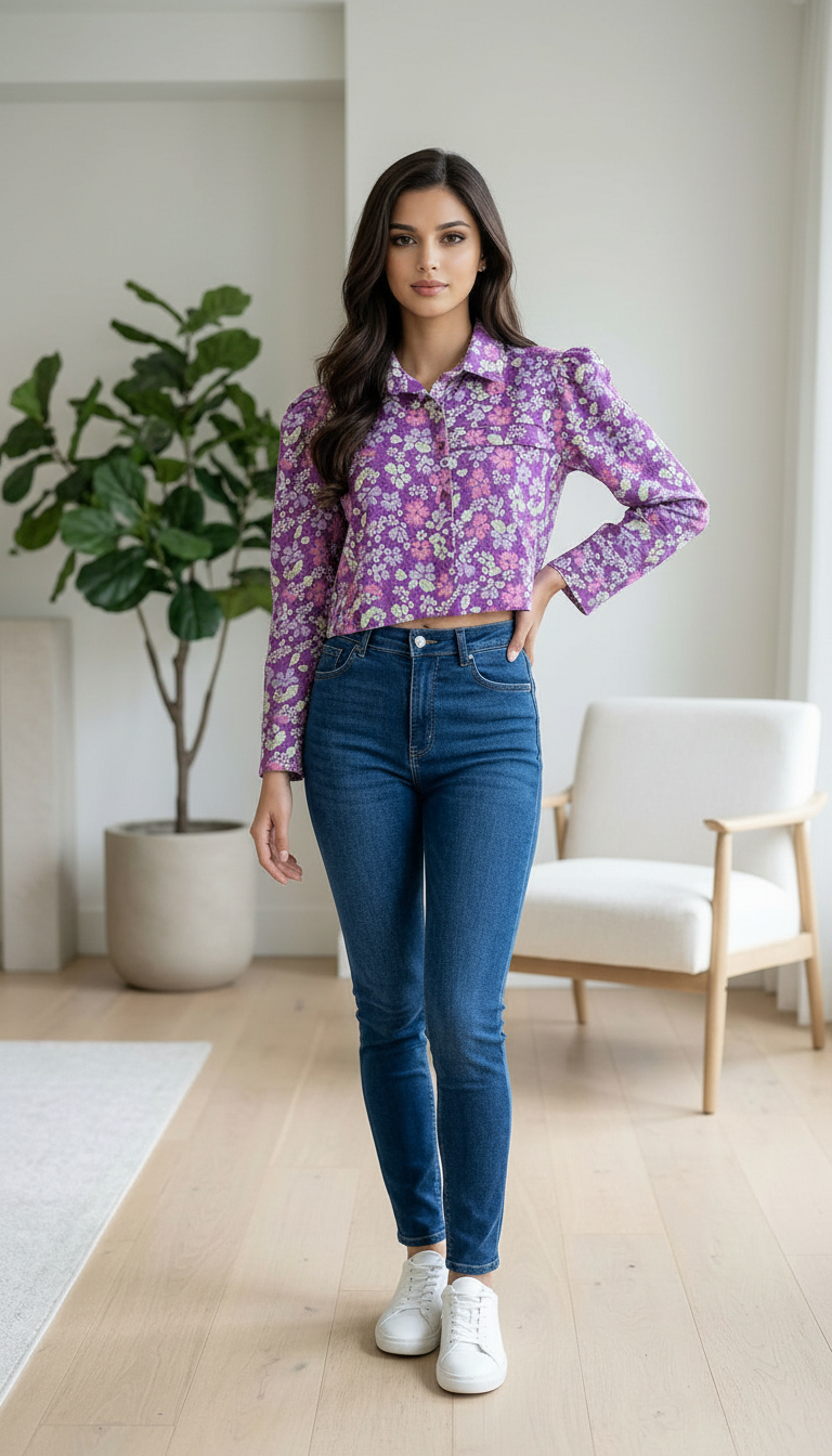 Floral Crop Top view 3