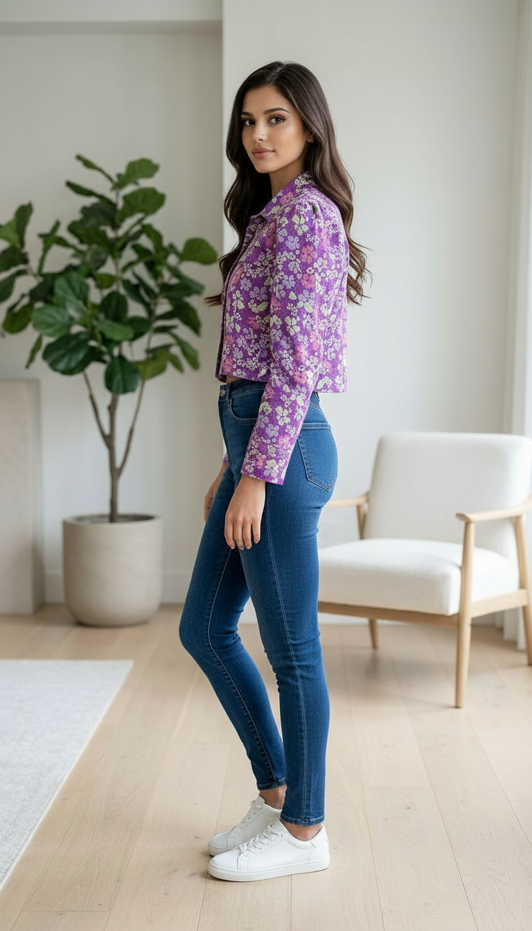 Floral Crop Top view 4