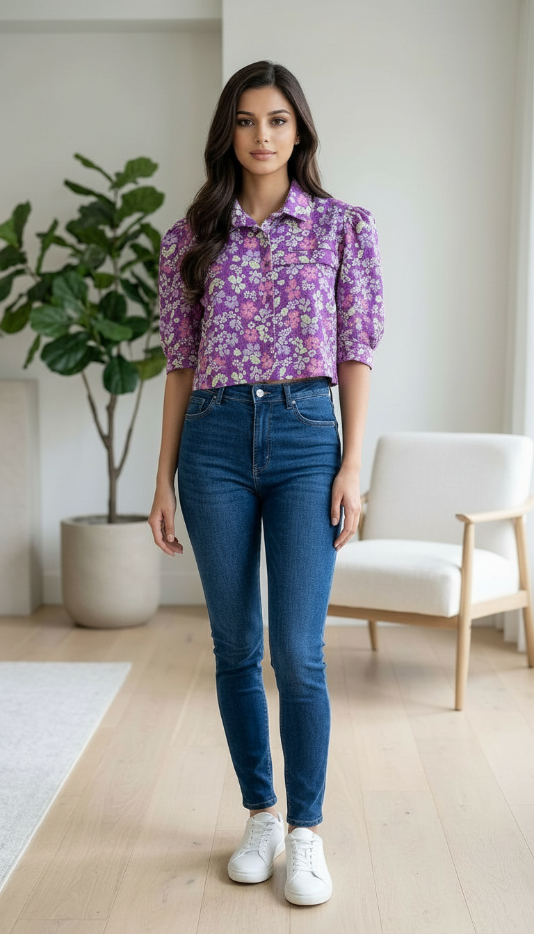 Floral Crop Top view 2