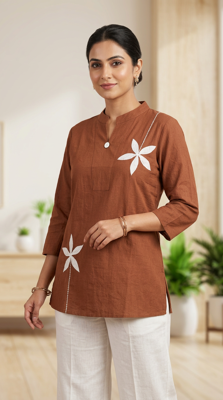 Floral Embroidered Top view 6