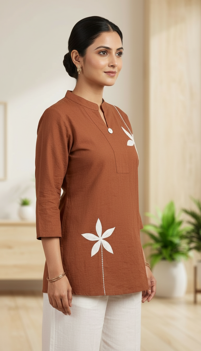 Floral Embroidered Top view 3
