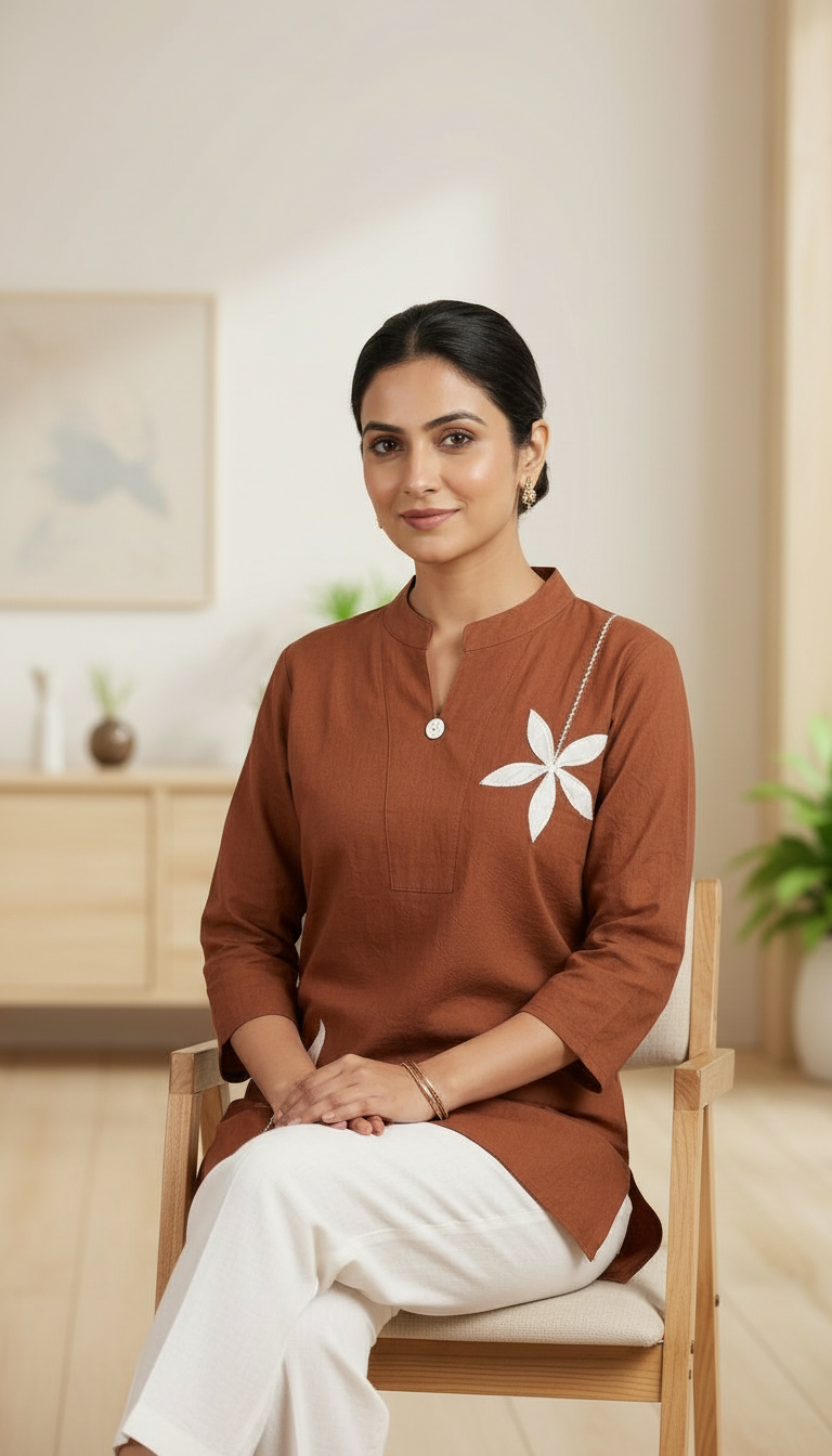 Floral Embroidered Top view 5