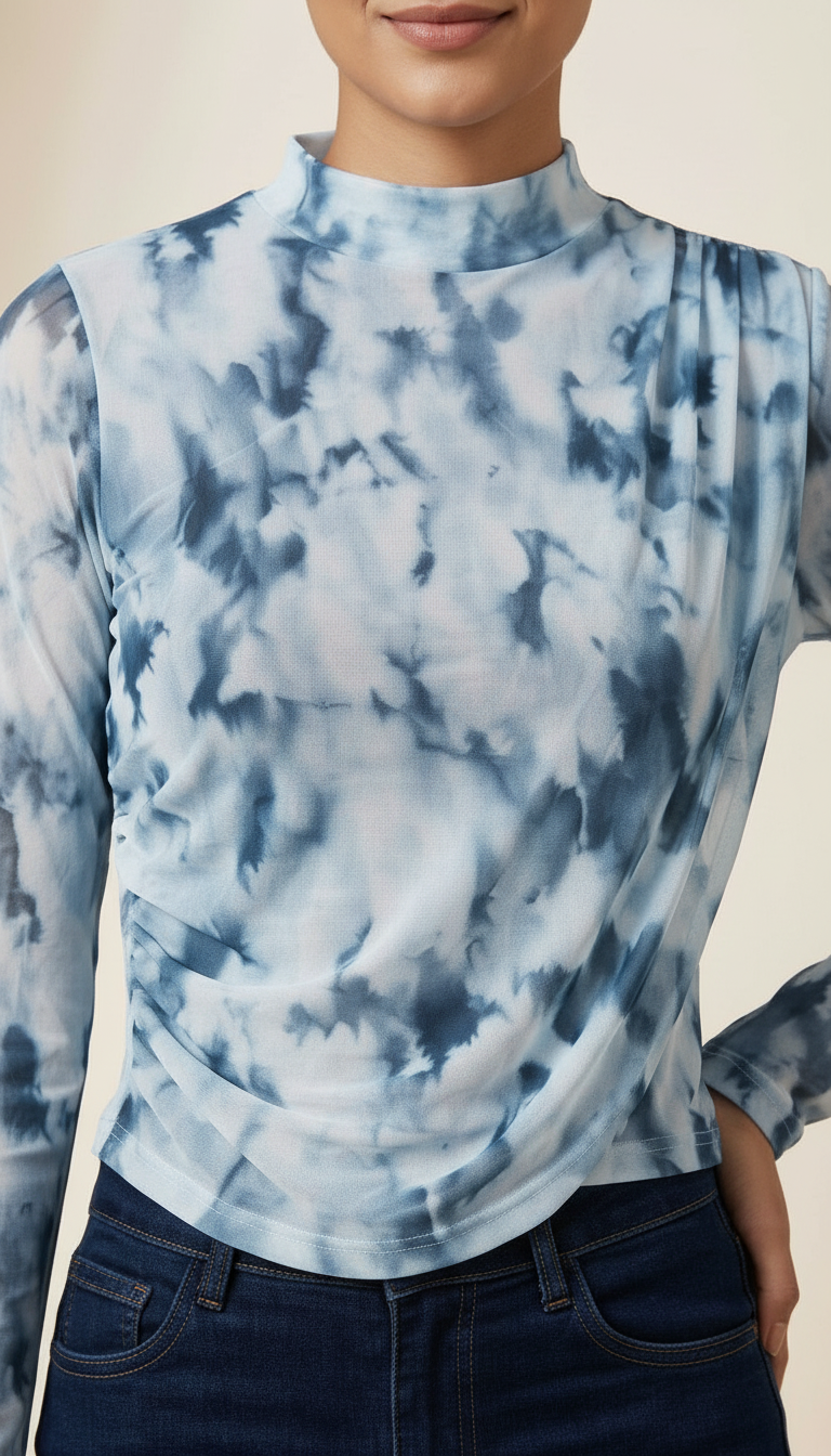 Elevated Essentials Tie-Dye Mesh Top view 2