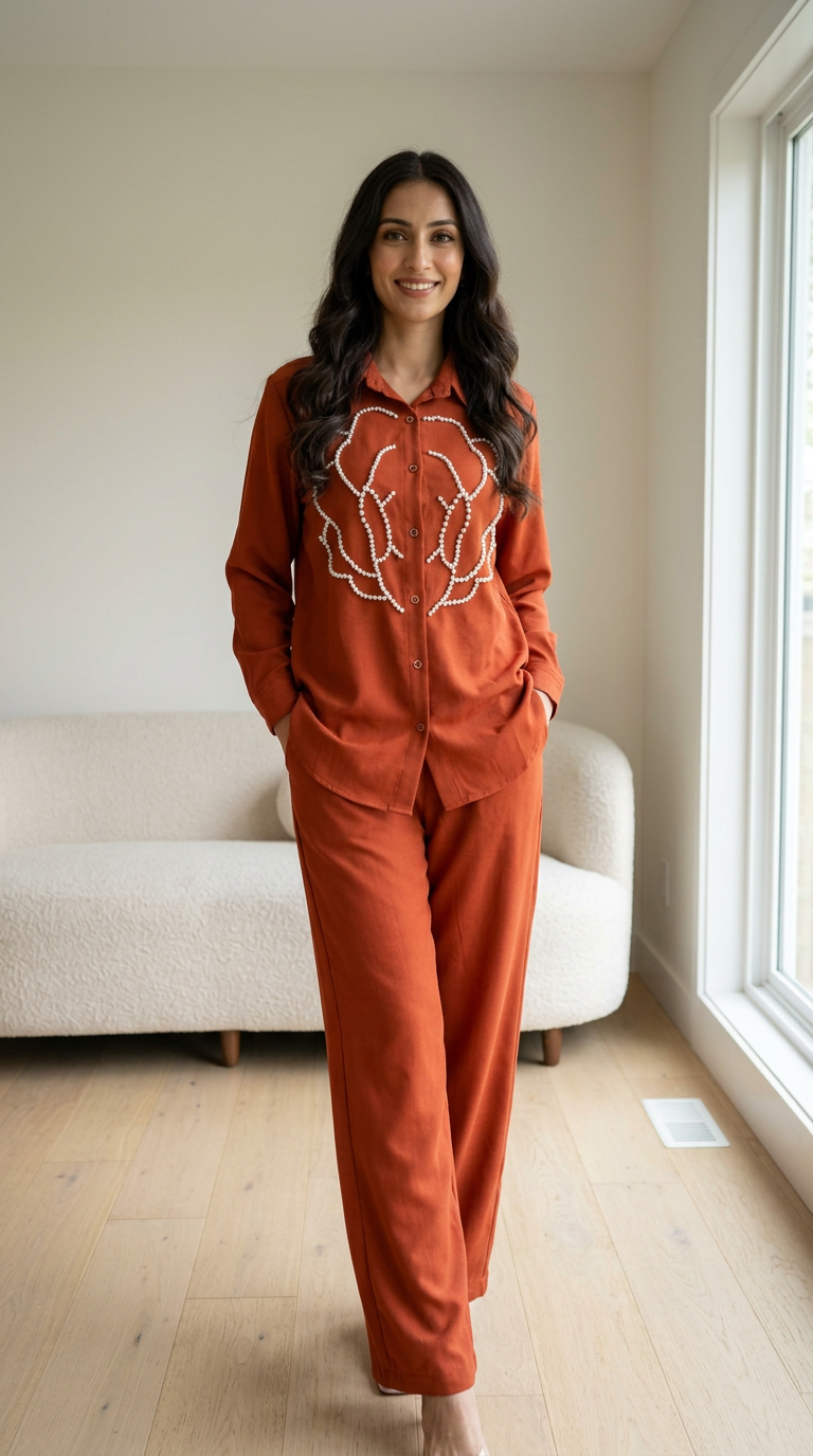 Embroidered Co-Ord Set view 4