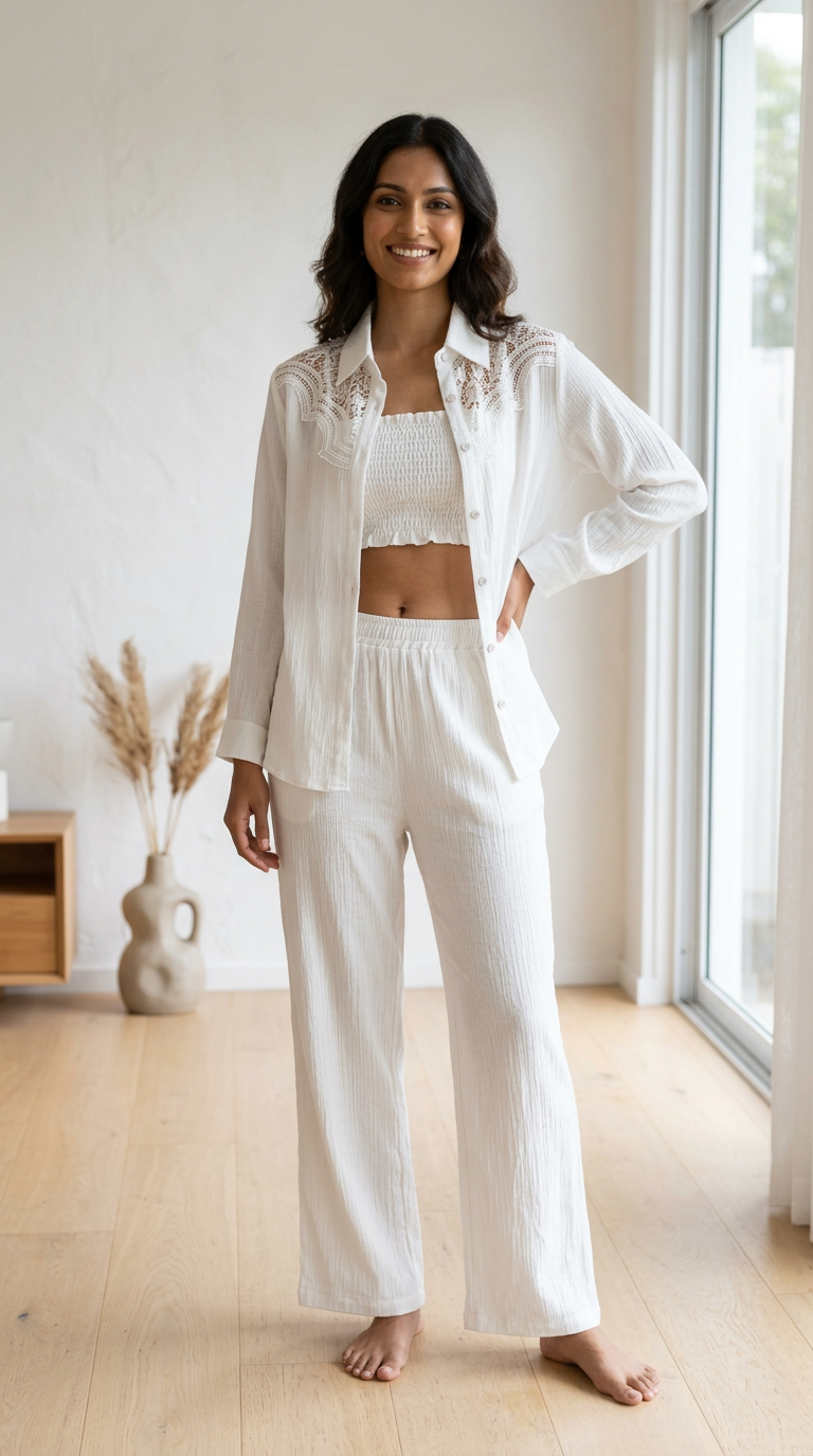 White Three Peace Co-Ord Set view 5