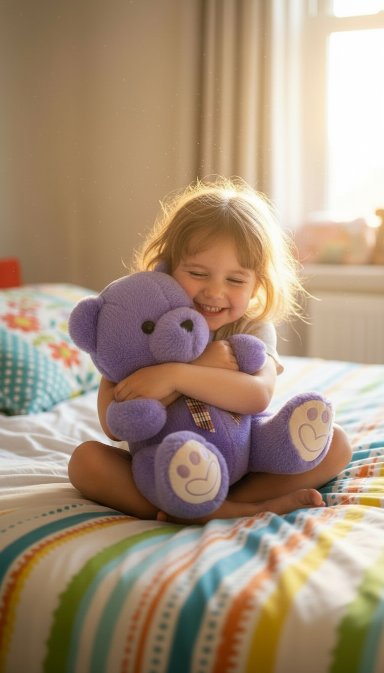 Purple Plush Teddy Bear view 3