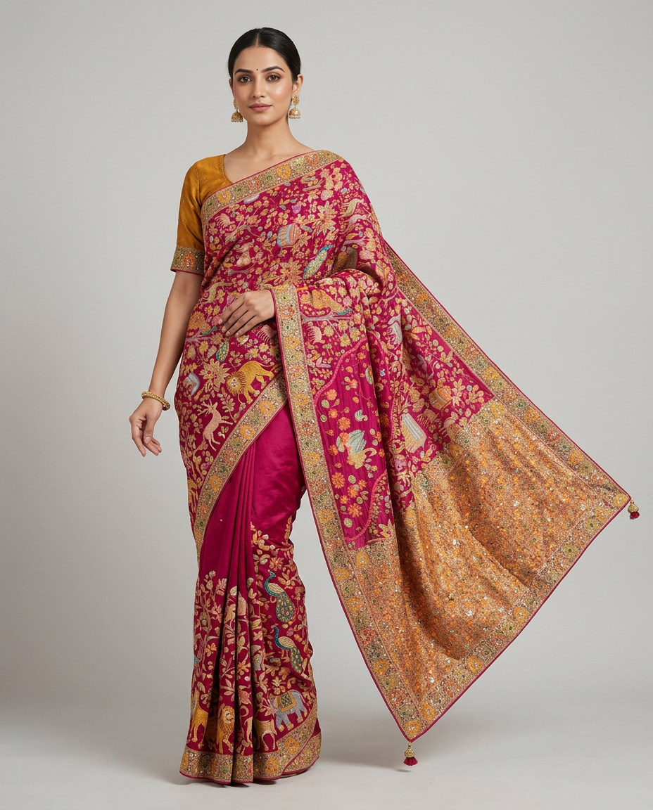 Pashmina HandWork Saree