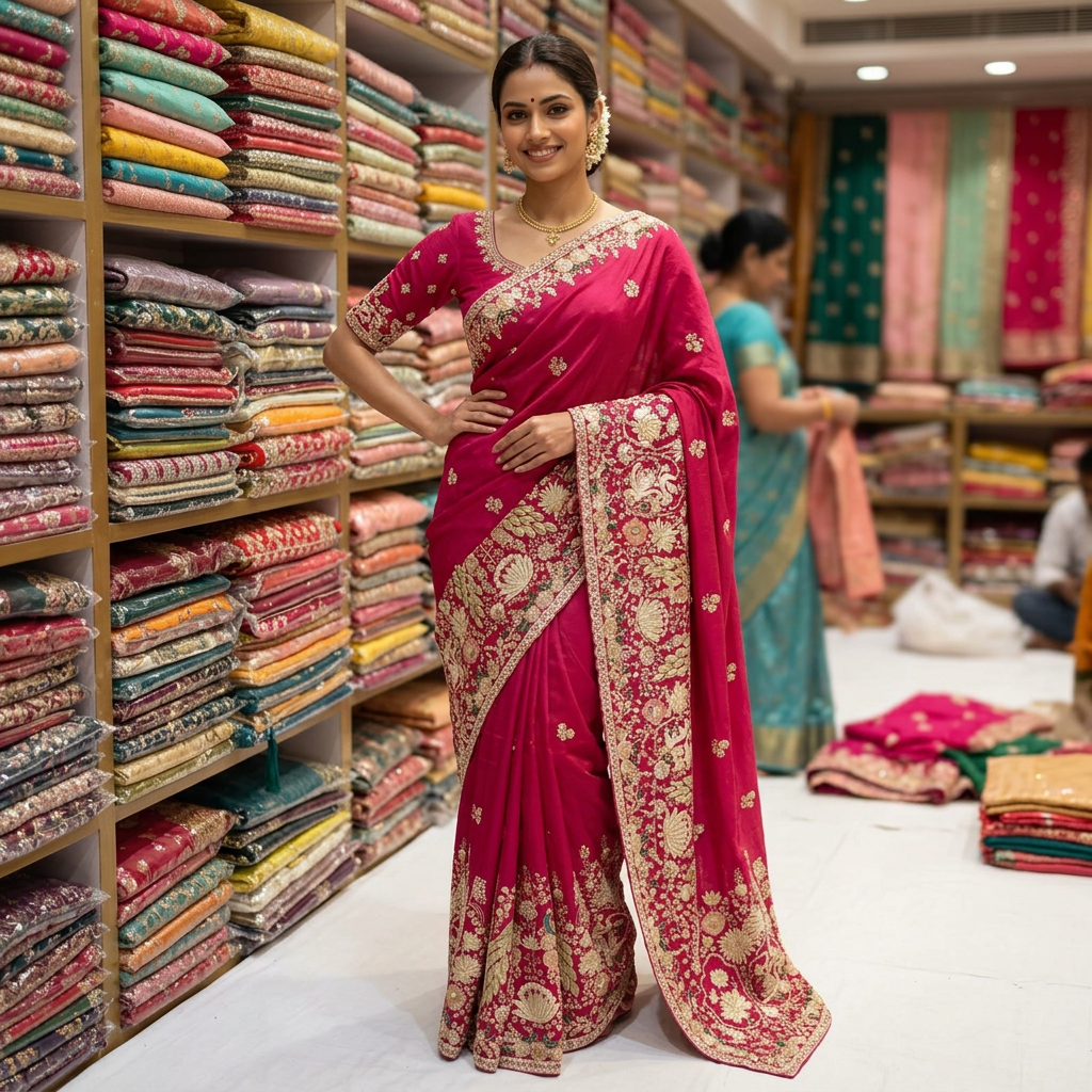 Elegant Pink Saree