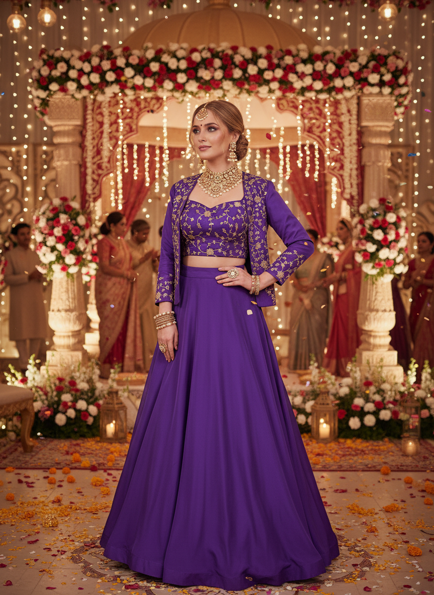 Purple Lehengha Set