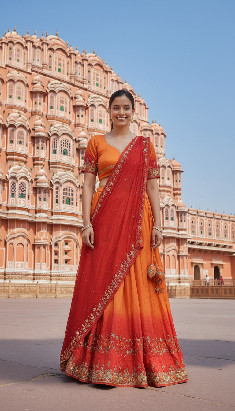 Lehenga Made Out Of Old saree
