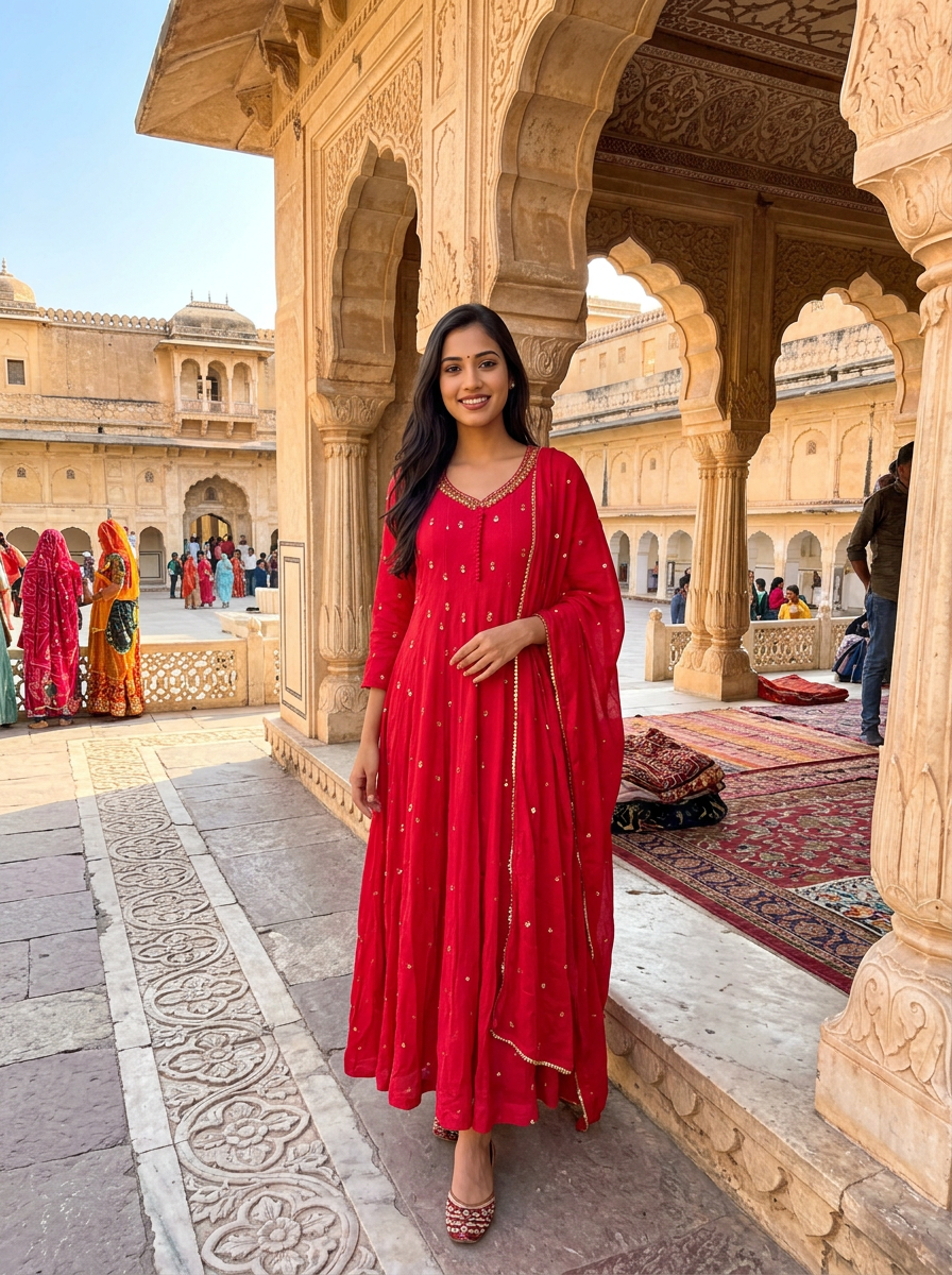 Embellished Pink Kurta