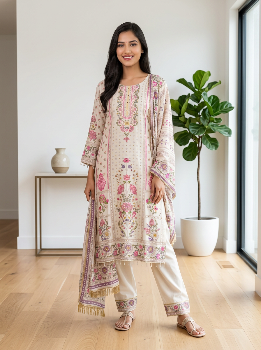Mul Cotton Kurta Set by Sabhya Paridhaan