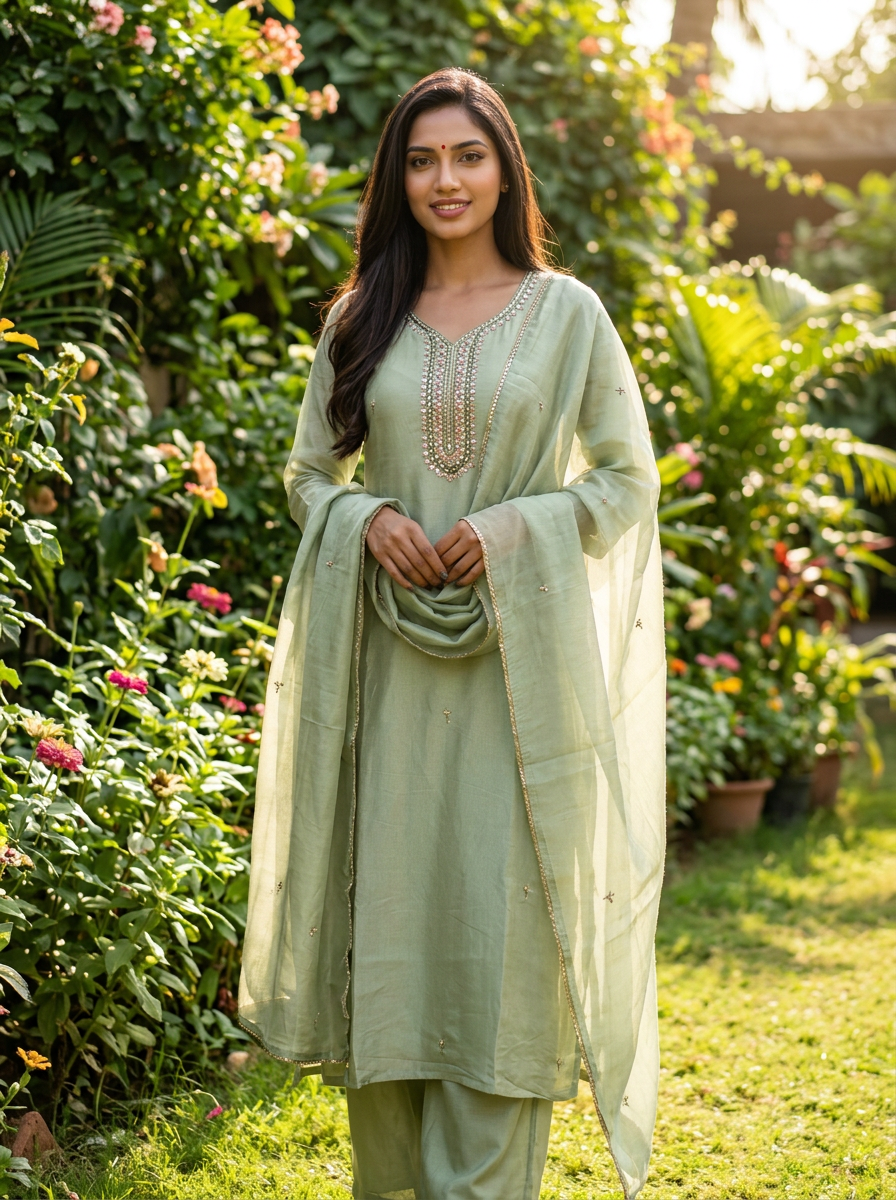 Chic Green Kurta Set