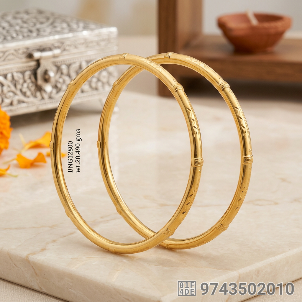 Gold Pipe Bangles view 2