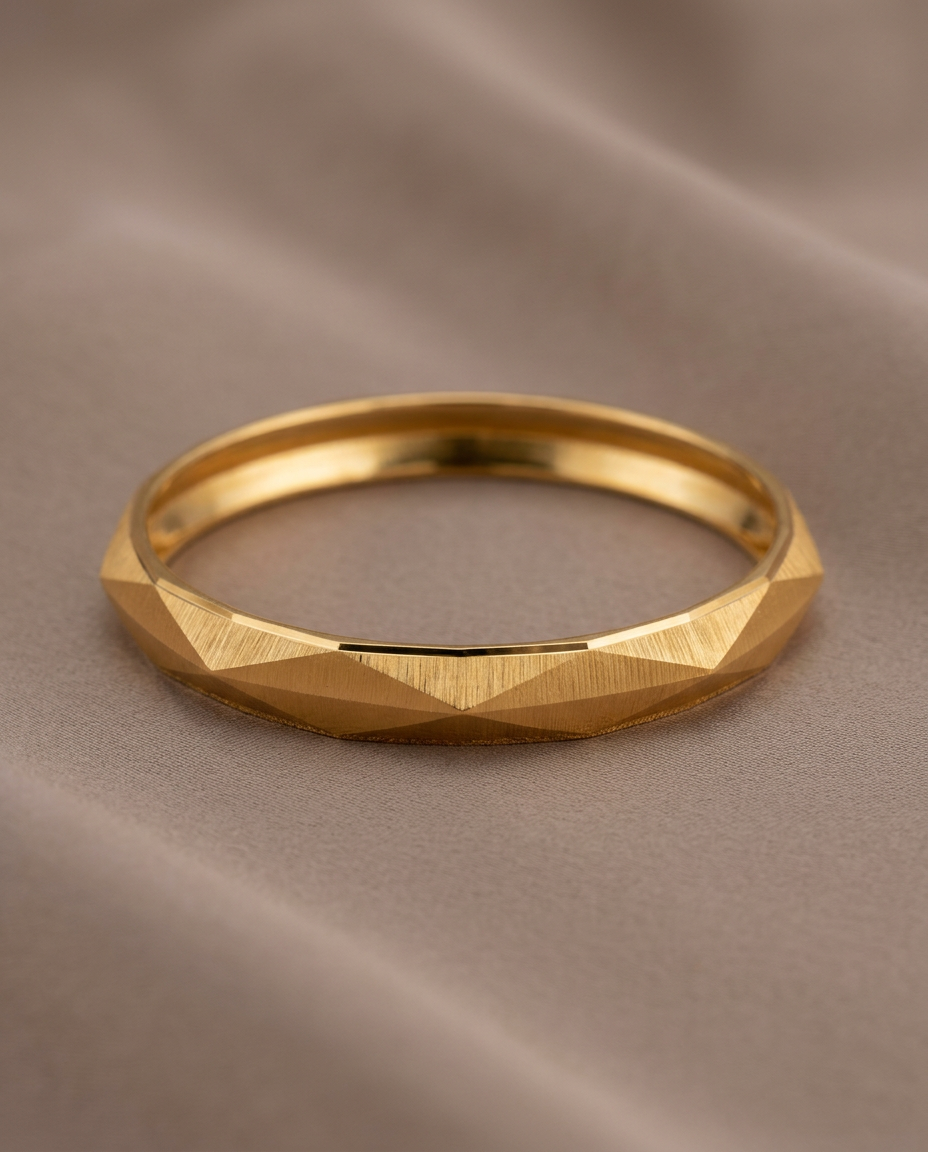 Geometric Gold Bangle - Kalyan Karnataka Jewellers view 2