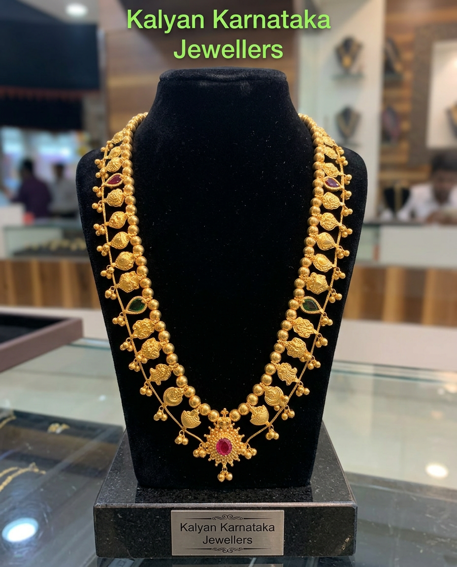 Traditional Gold Necklace by Kalyan Karnataka Jewellers view 2