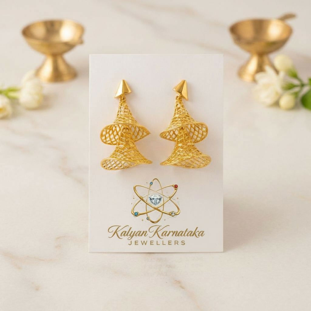 Kalyan Karnataka Gold Earrings view 2