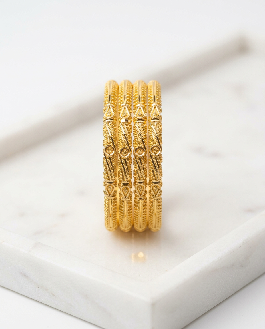 Elegant Gold Bangles 250526 view 2