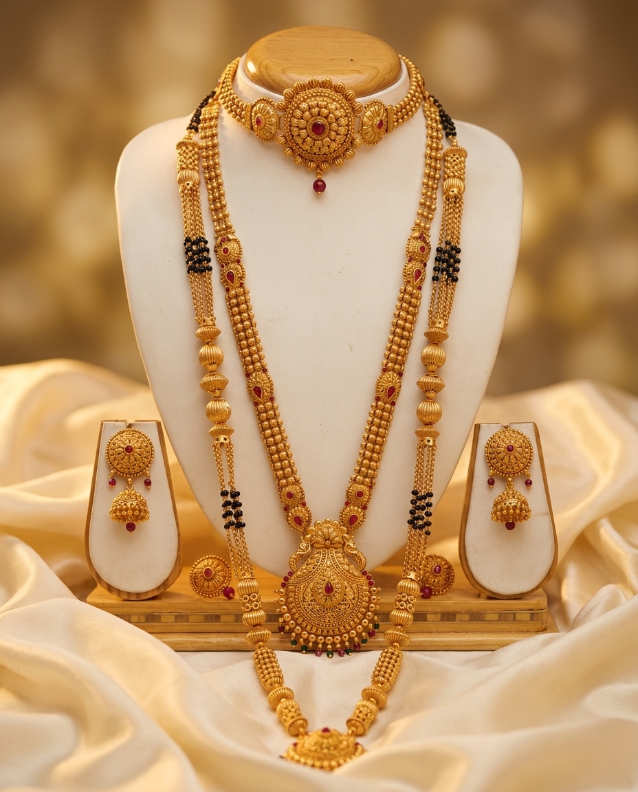 Gold Temple Jewelry Set view 2