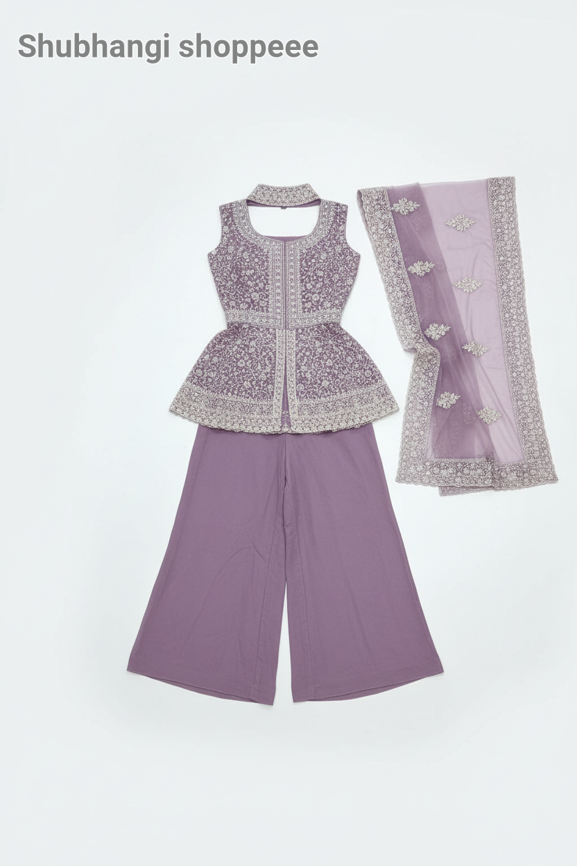 Embroidered Ethnic Indo Western view 2