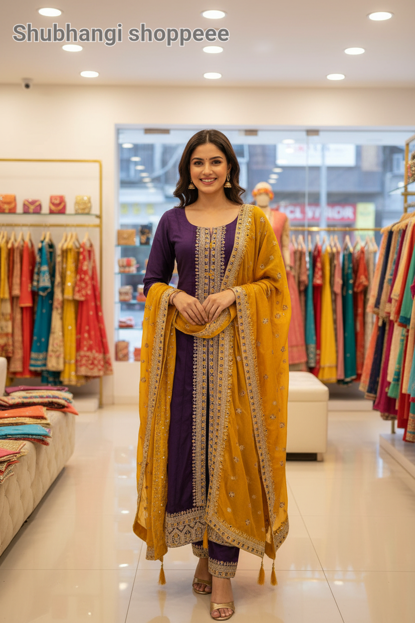 Purple Anarkali Suit