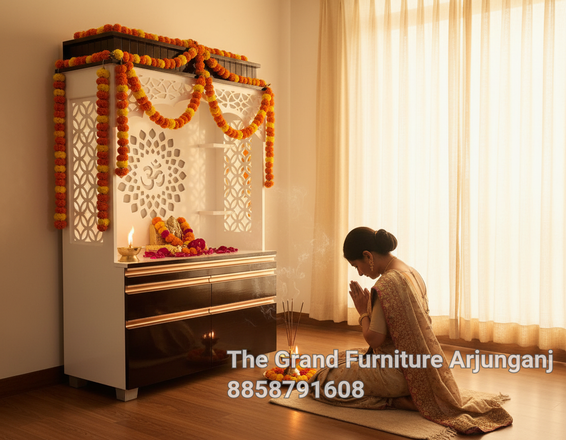Elegant Wooden Pooja Mandir 6.5x4 Feet