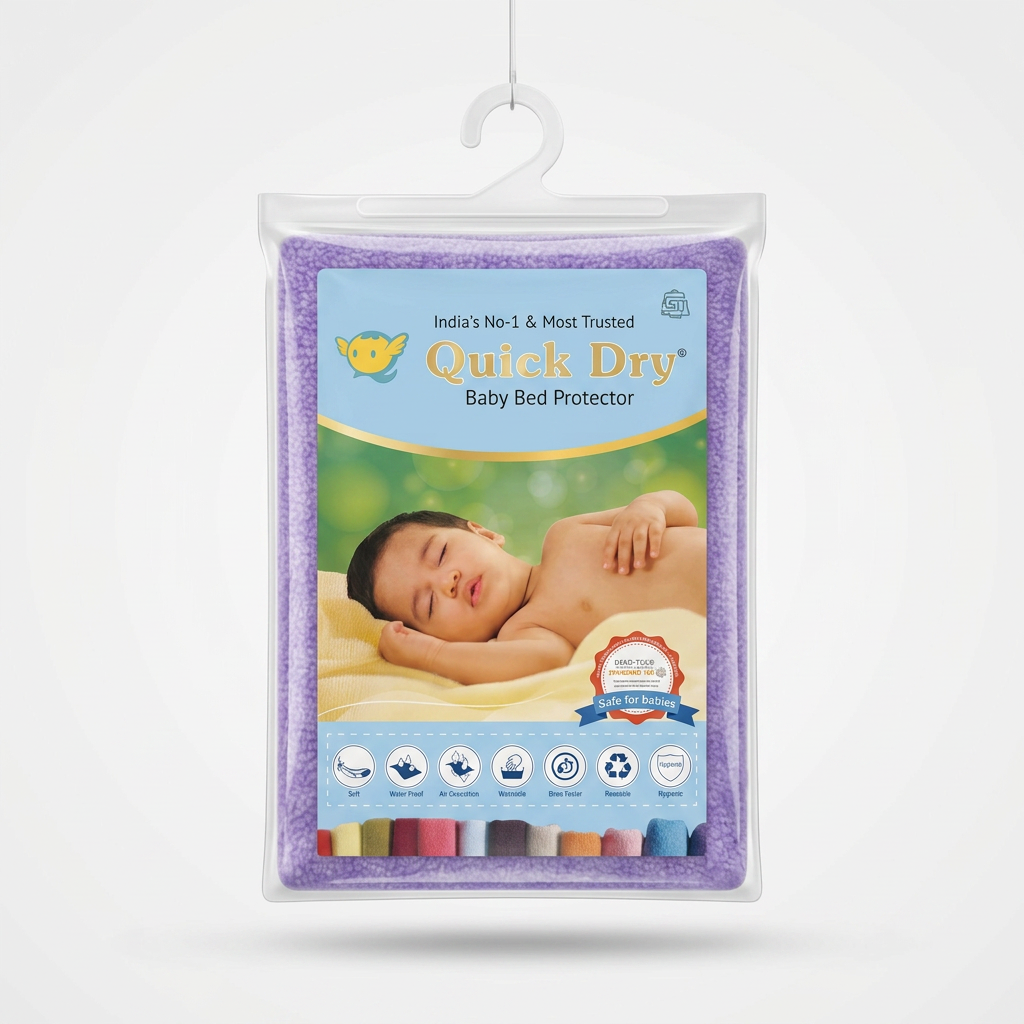 Quick Dry Baby Bed Protector Purple