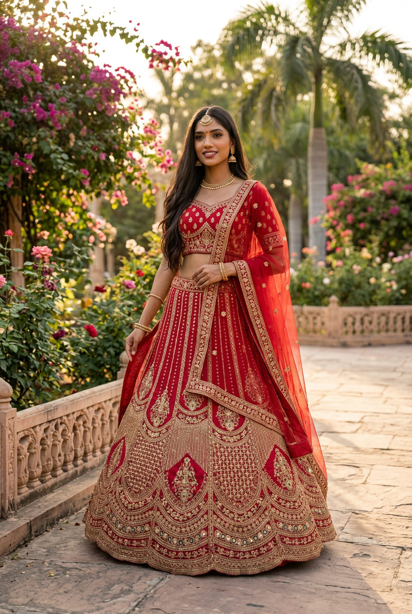 Silk Red Lehenga