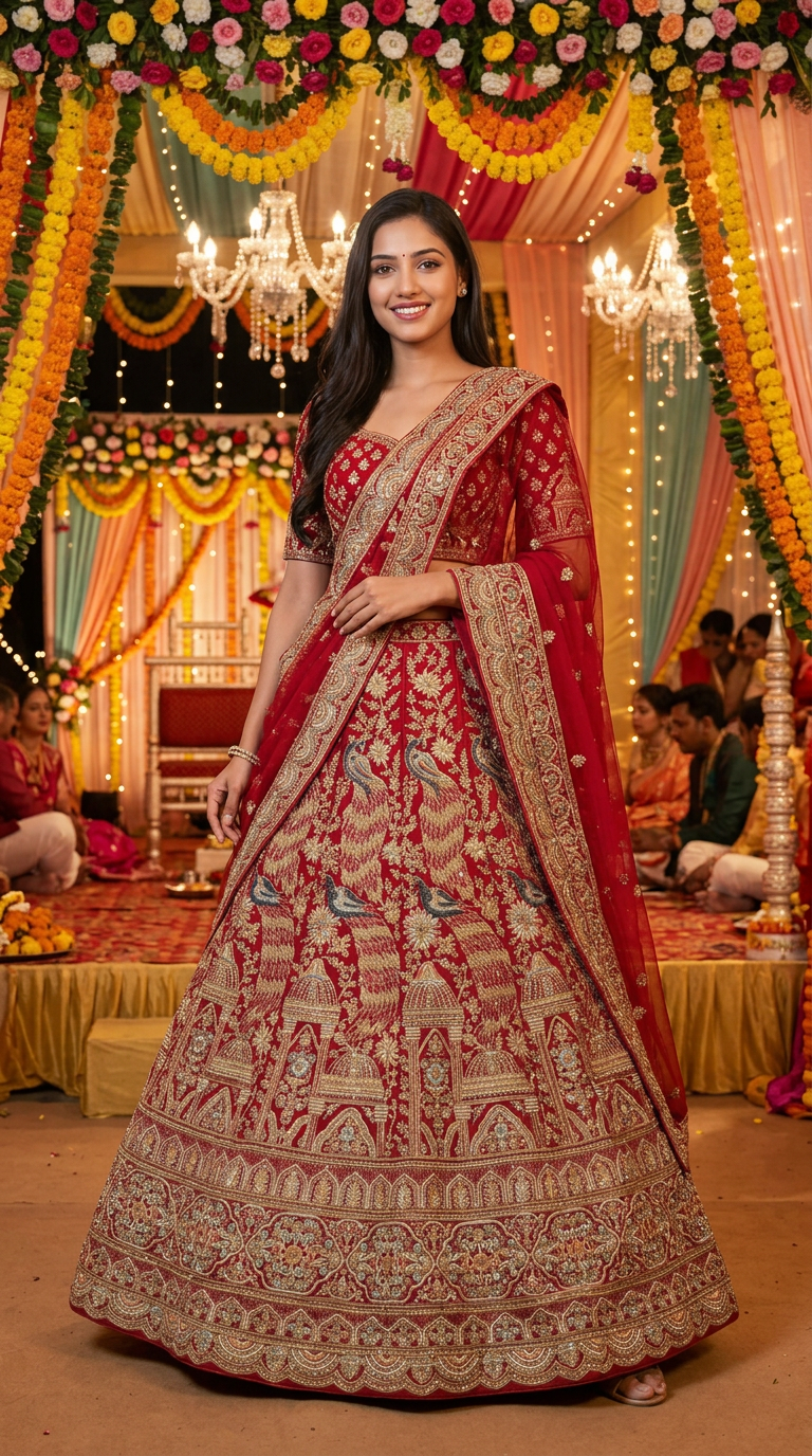 Embroidered Bridal Lehenga Hand view 2