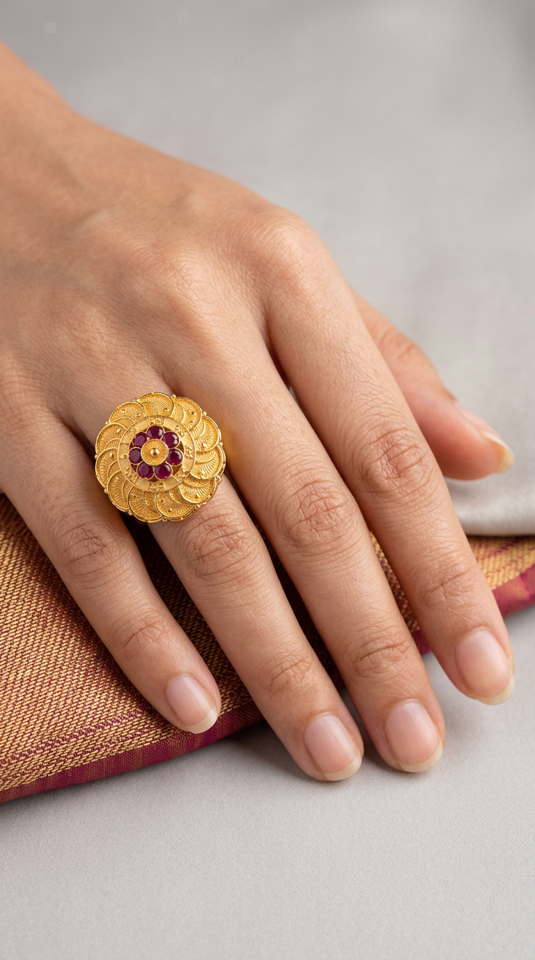 New Palak Gold Ring view 2