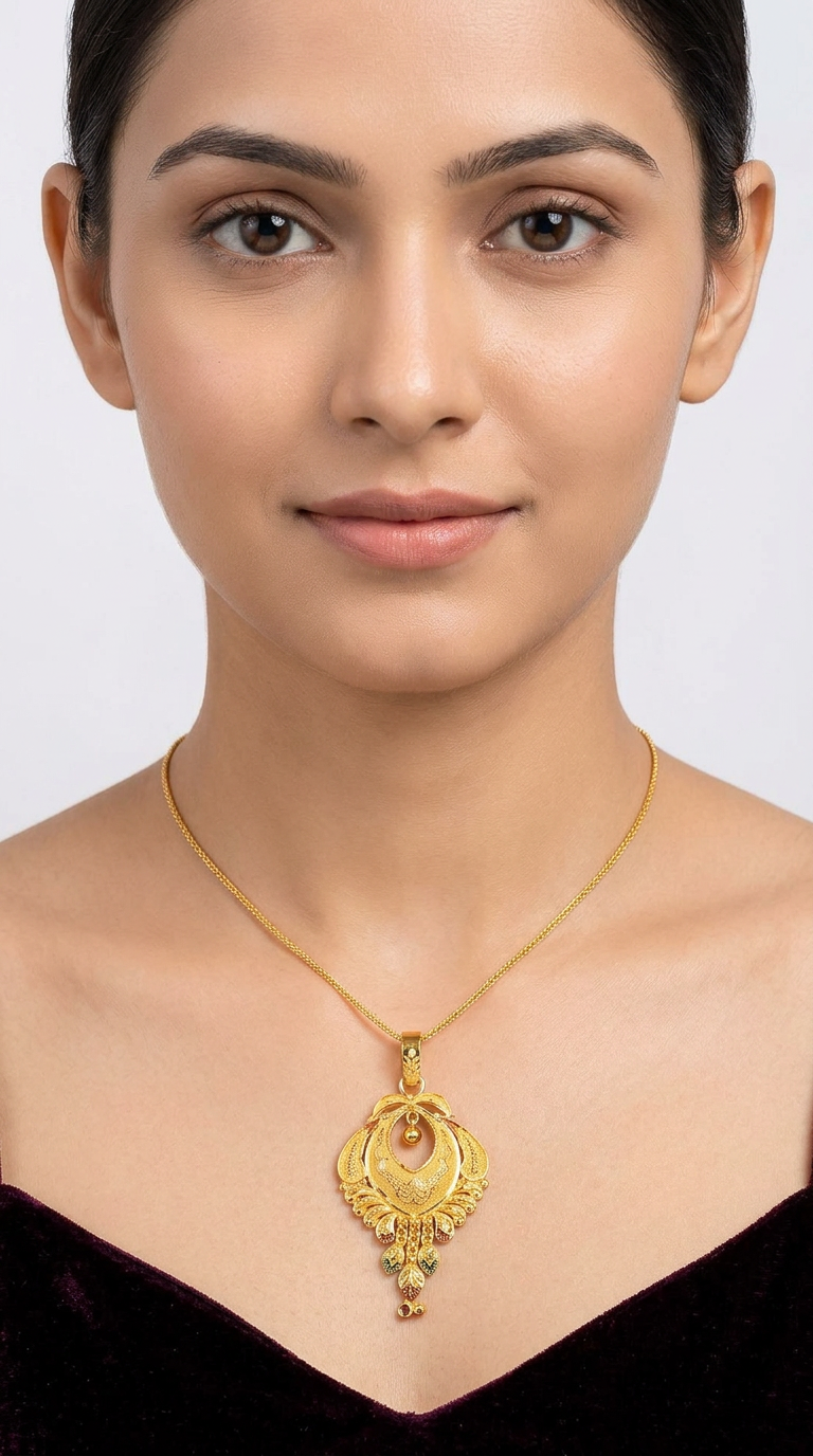 Elegant Gold Pendant view 2