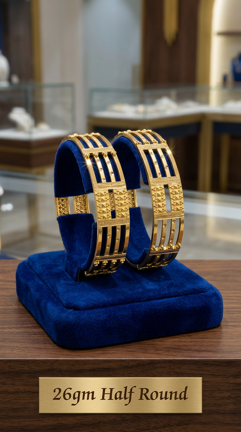 26gm Half Round Gold Bangles