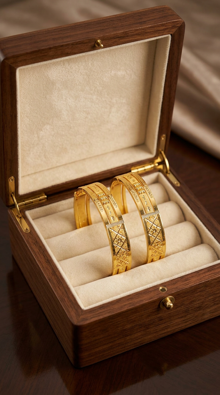 28gm Half Round Gold Bangles