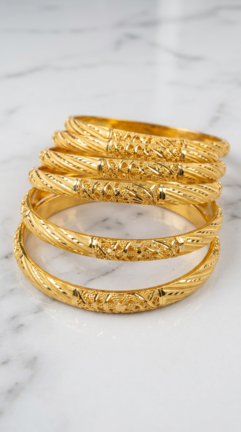 Intricate Gold Bangles