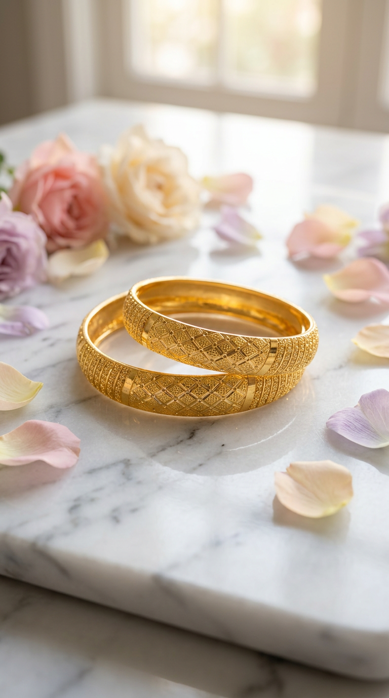 20gm Half Rounds Gold Bangles