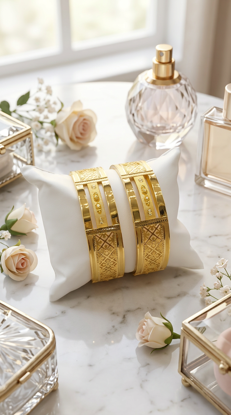 28gm Half Rounds Gold Bangles