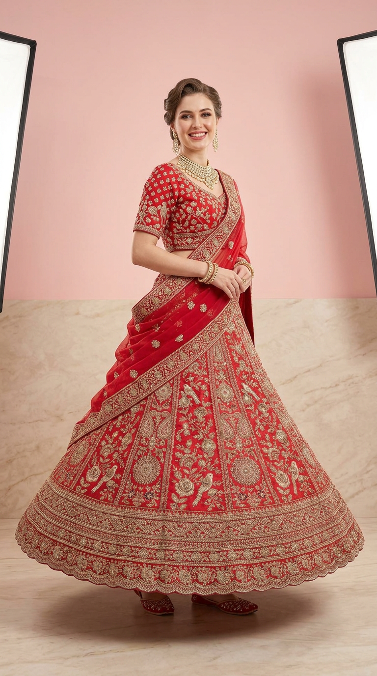 Elegant Bridal Lehanga view 7