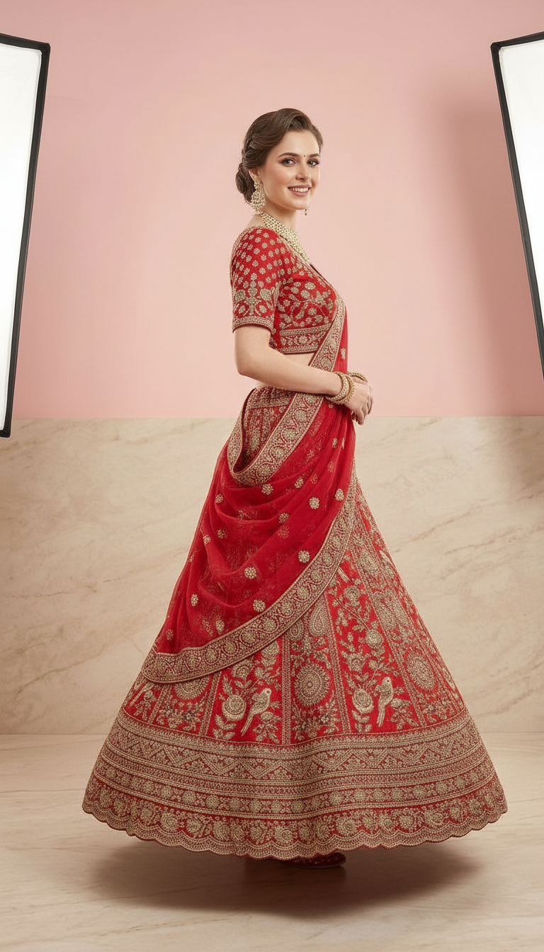 Elegant Bridal Lehanga view 3