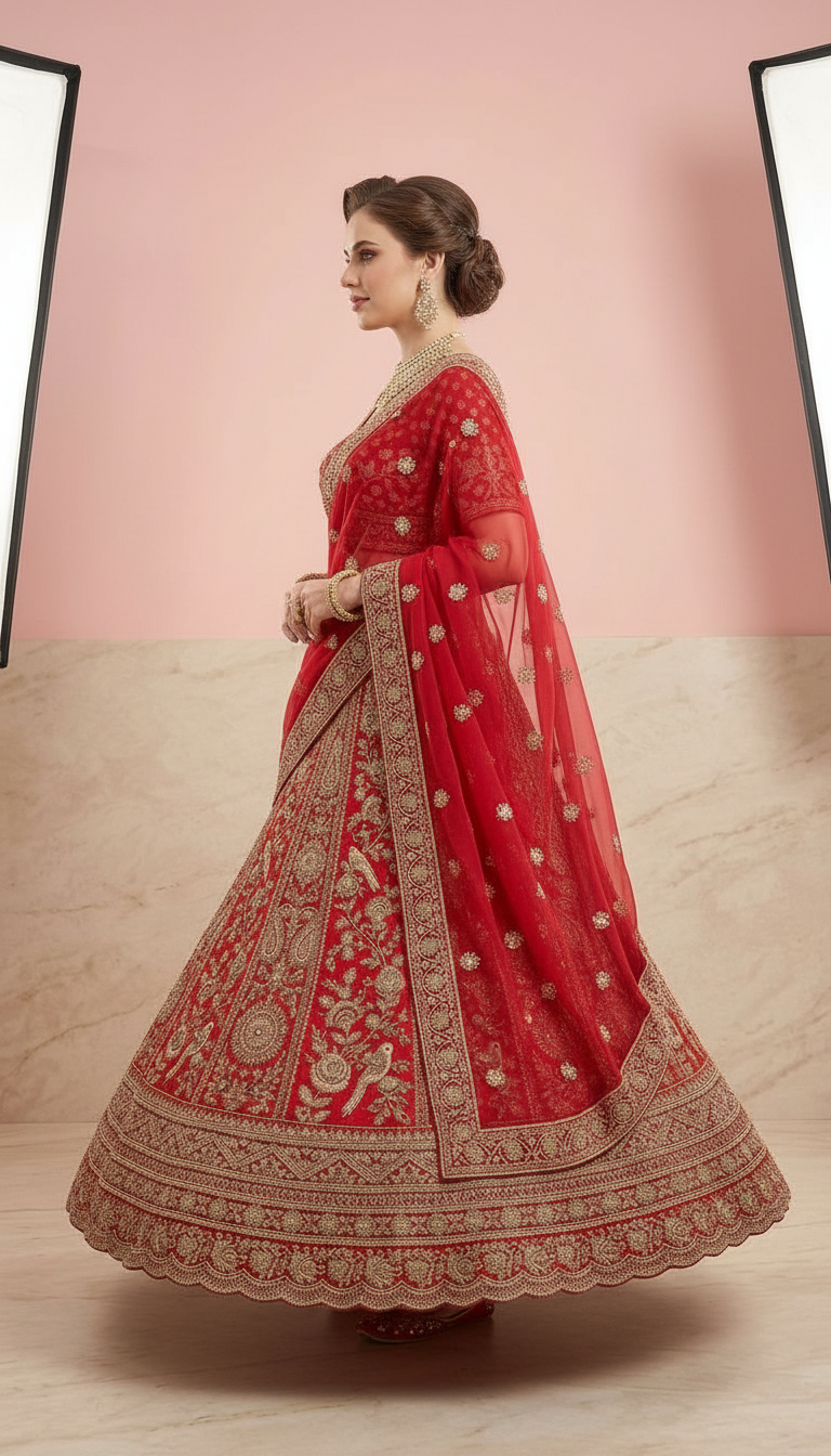 Elegant Bridal Lehanga view 2