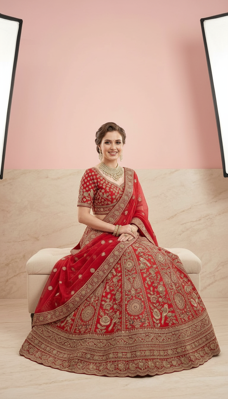 Elegant Bridal Lehanga view 6