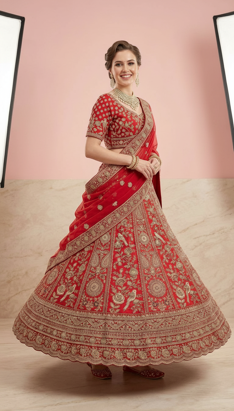 Elegant Bridal Lehanga view 5