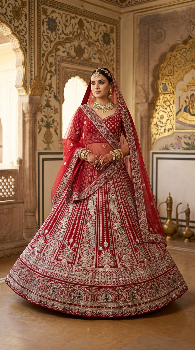 Embroidered Bridal Lehanga. view 8