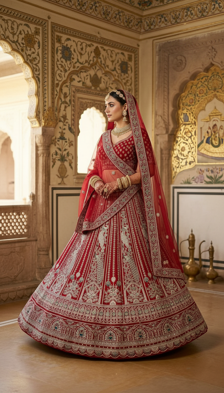 Embroidered Bridal Lehanga. view 2