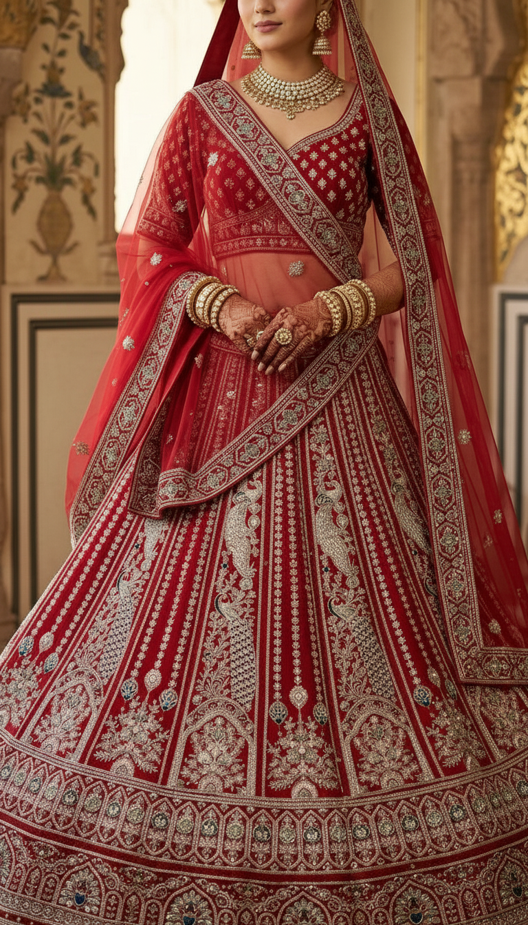 Embroidered Bridal Lehanga. view 5