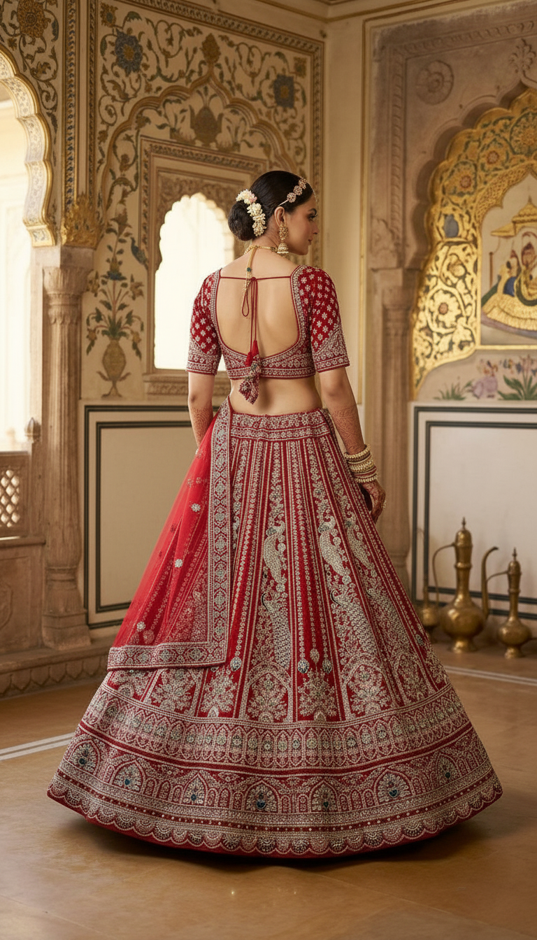 Embroidered Bridal Lehanga. view 4