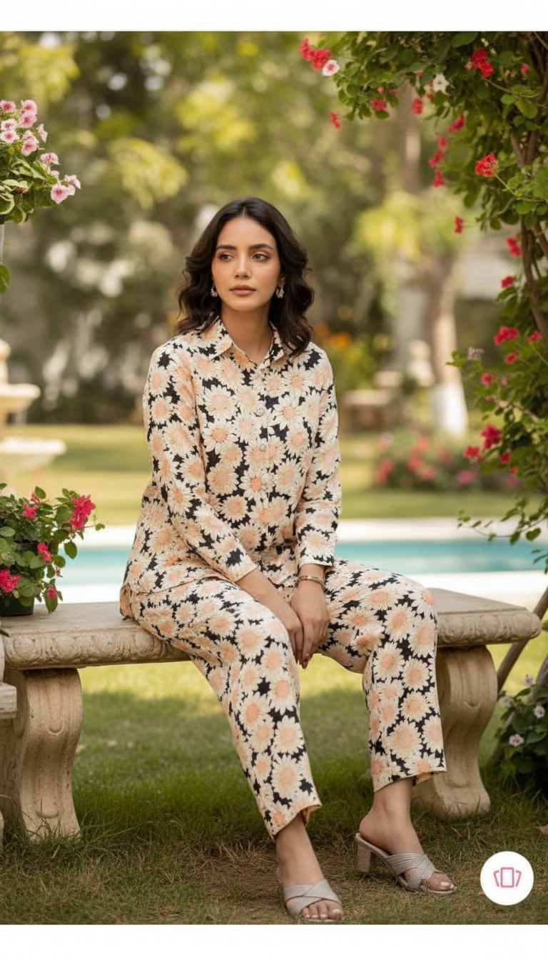 Soft Cotton Floral Co-ord Set By Shruti Ethnic Wear