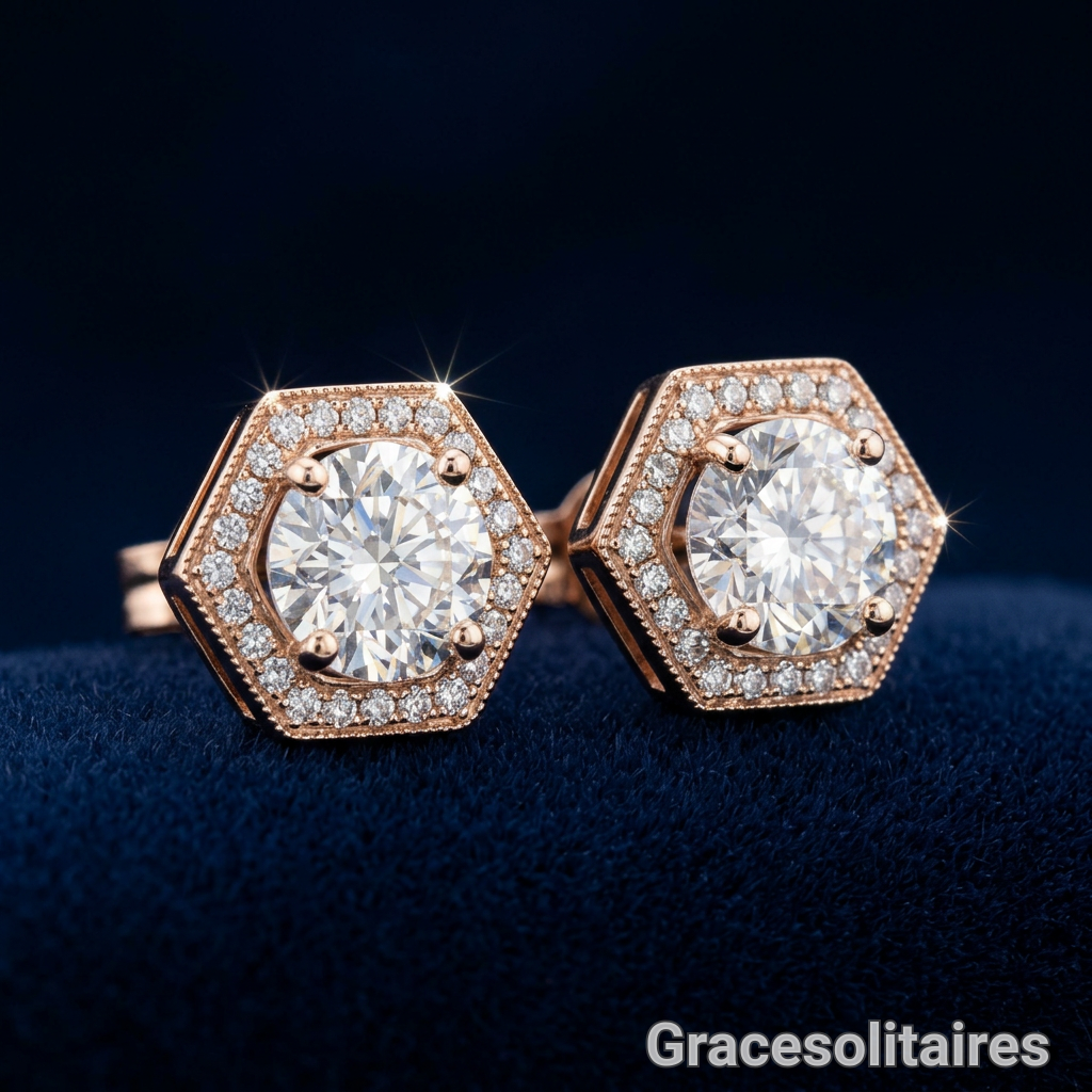 1.01 CARAT ROUND SOLITAIRE EARRINGS